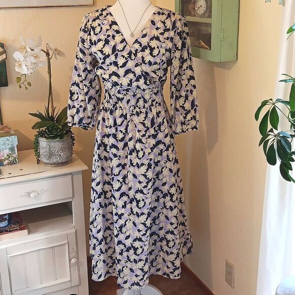 ON-34TH Cotton Floral Dress. Retro. Cotton Cool. Garden Party - Picture 1 of 13